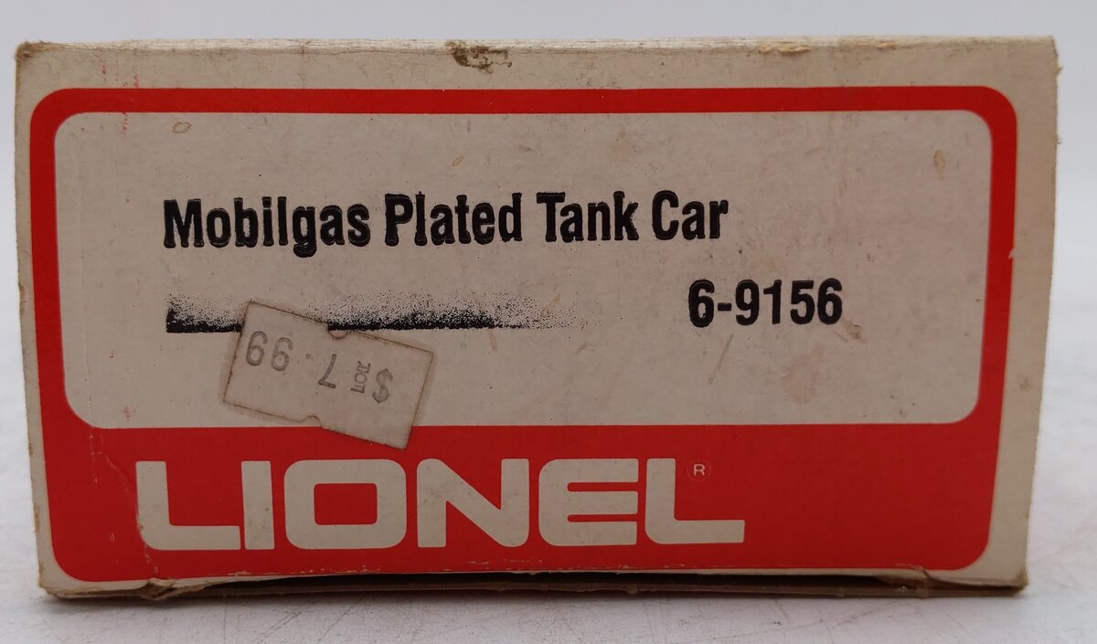 Lionel 6-9156 O Gauge Mobilgas Plated Single Dome Tank Car EX/Box