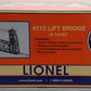 Lionel 6-14167 O Gauge Operating Lift Bridge #213 EX/Box