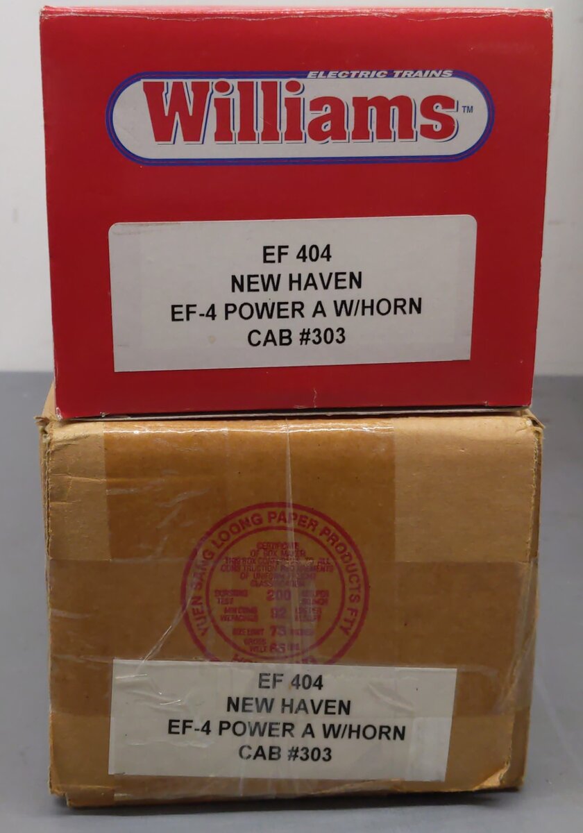 Williams EF404 O New Haven EF-4 Pwd. A-Unit Electric Locomotive #303 w Horn EX/Box