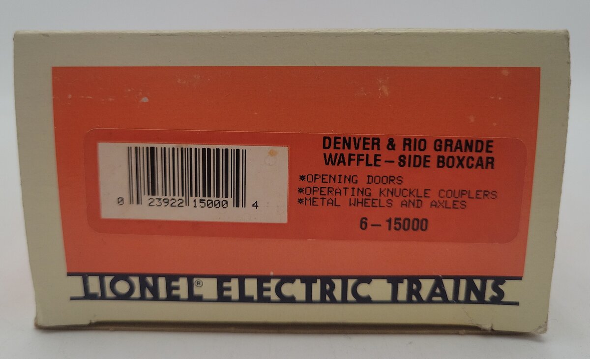 Lionel 6-15000 O Gauge Denver & Rio Grande Waffle-Side Boxcar #15000 LN/Box