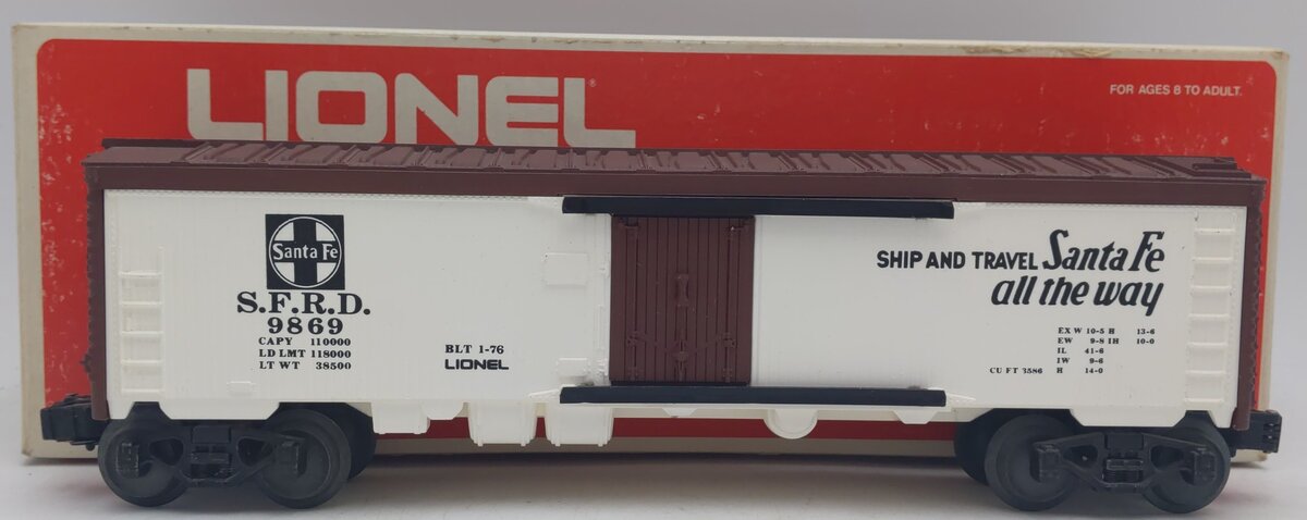 Lionel 6-9869 O Gauge Santa Fe Reefer Car EX/Box