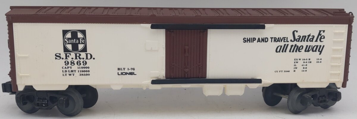 Lionel 6-9869 O Gauge Santa Fe Reefer Car EX/Box