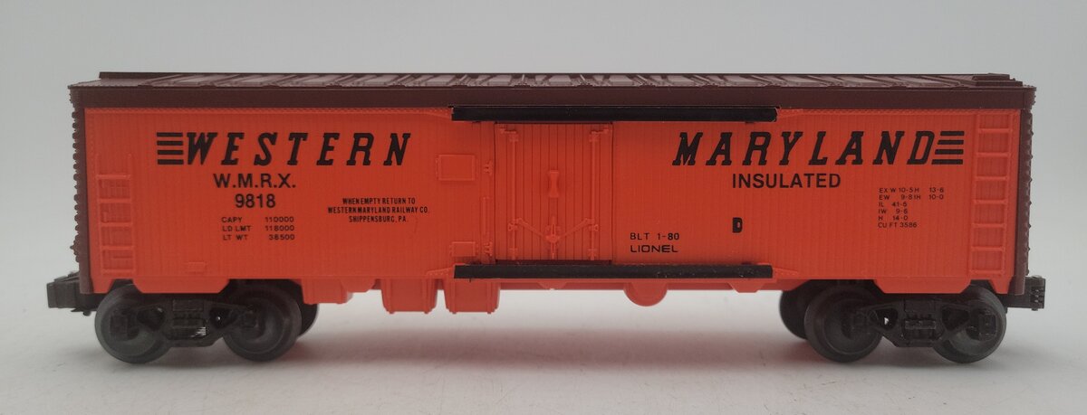 Lionel 6-9818 O Gauge Western Maryland Reefer Car EX/Box