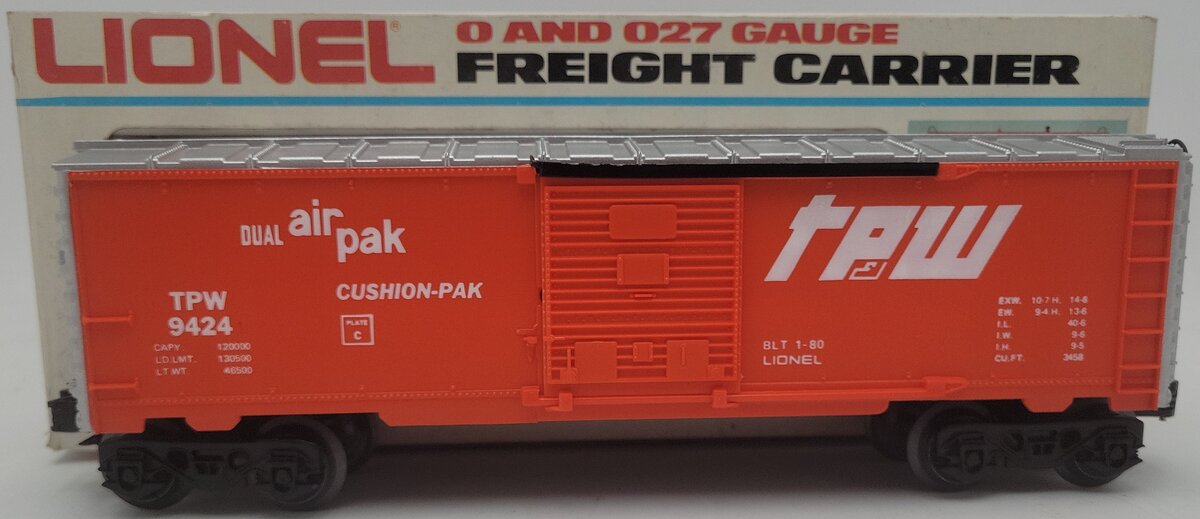 Lionel 6-9424 O Gauge Toledo, Peoria, & Western Boxcar EX/Box