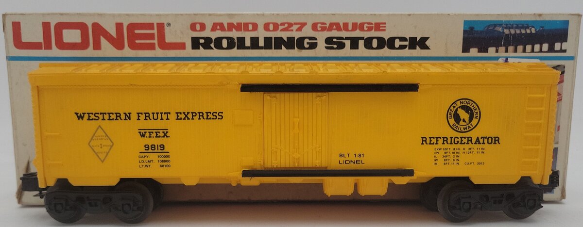 Lionel 6-9819 O Gauge Great Northern Western Fruit Express Reefer VG/Box