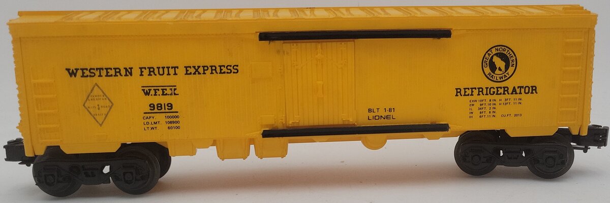 Lionel 6-9819 O Gauge Great Northern Western Fruit Express Reefer VG/Box