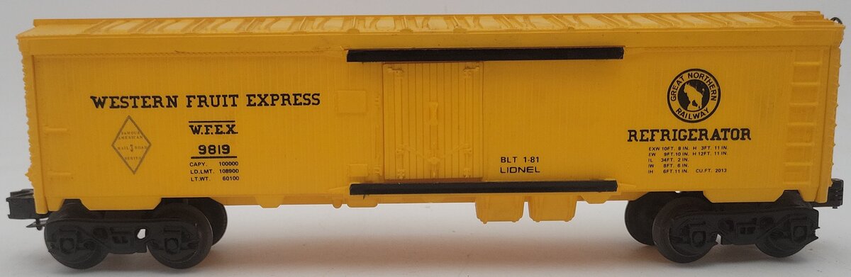 Lionel 6-9819 O Gauge Great Northern Western Fruit Express Reefer VG/Box