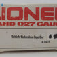 Lionel 6-9425 O Gauge British Columbia Railway Box Car EX/Box