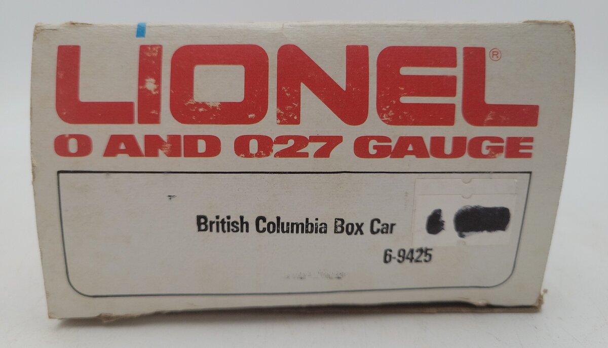 Lionel 6-9425 O Gauge British Columbia Railway Box Car EX/Box