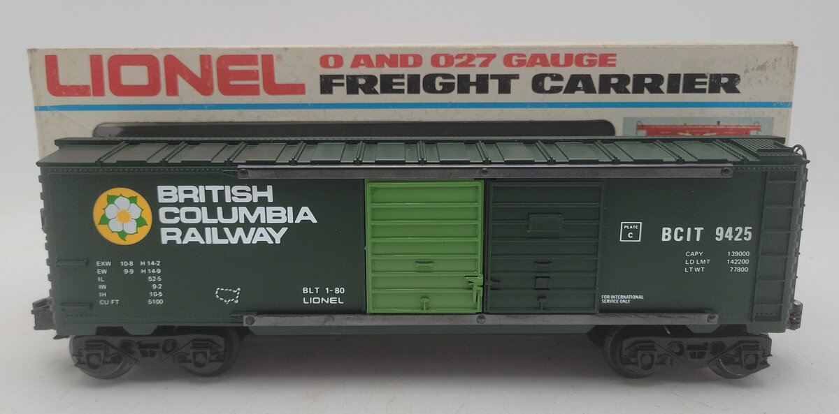 Lionel 6-9425 O Gauge British Columbia Railway Box Car EX/Box