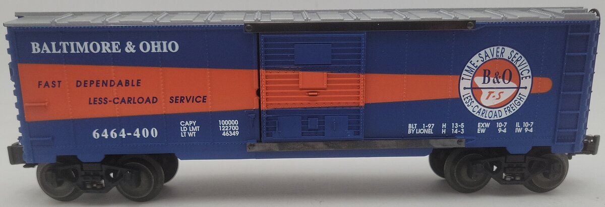Lionel 6-19294 O Gauge Baltimore & Ohio Timesaver Boxcar # 6464-400 EX/Box