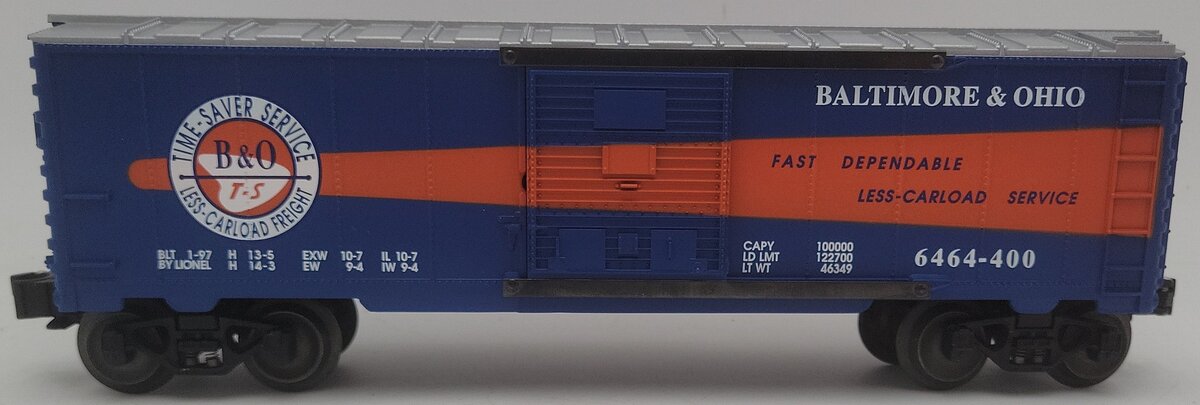 Lionel 6-19294 O Gauge Baltimore & Ohio Timesaver Boxcar # 6464-400 EX/Box