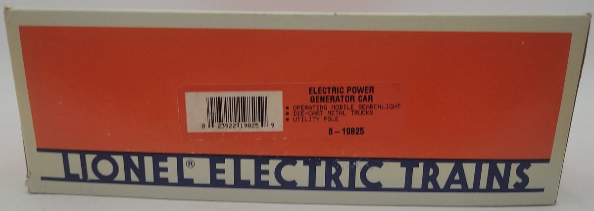 Lionel 6-19825 O Gauge EMD Electric Power Generator Car #19825 LN/Box