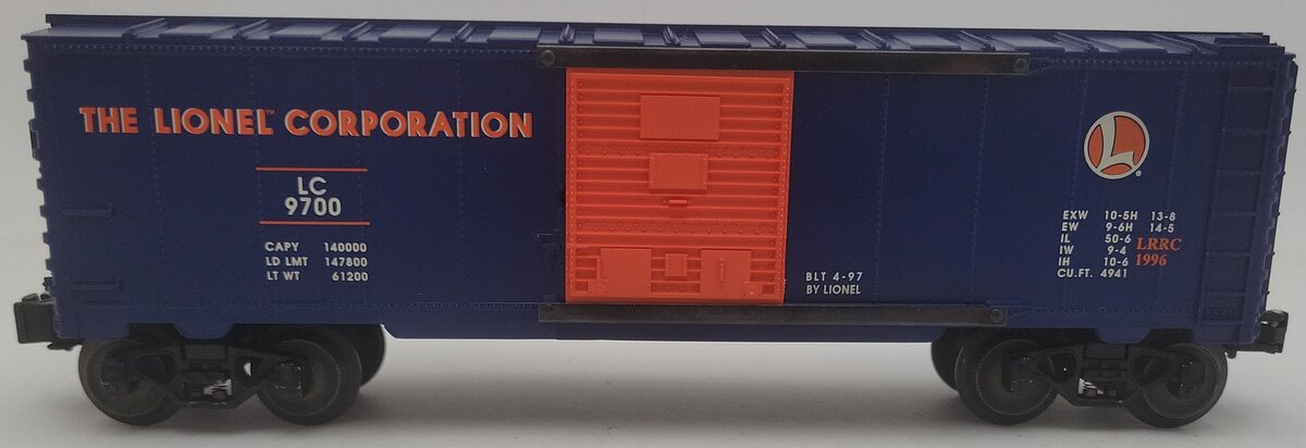 Lionel 6-29200 O Gauge Lionel Railroad Club Boxcar #9700 EX/Box