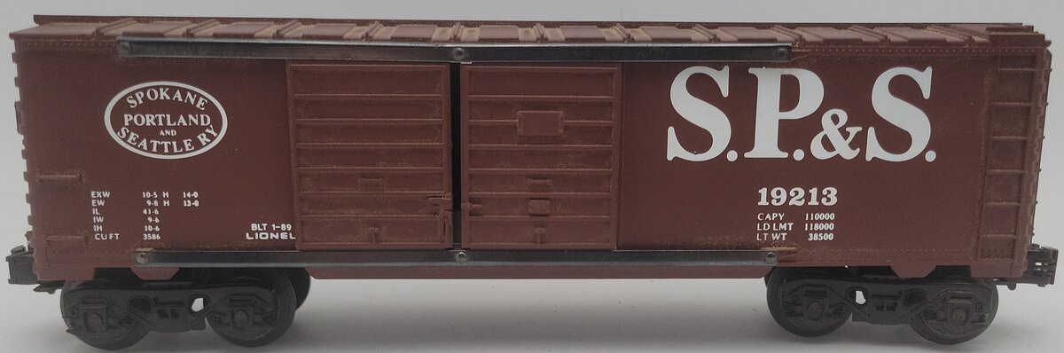 Lionel 6-19213 O Spokane, Portland & Seattle Double Door Boxcar VG/Box