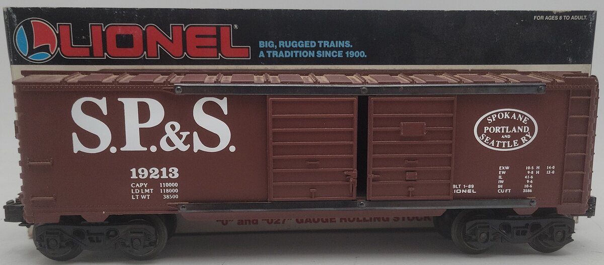Lionel 6-19213 O Spokane, Portland & Seattle Double Door Boxcar VG/Box