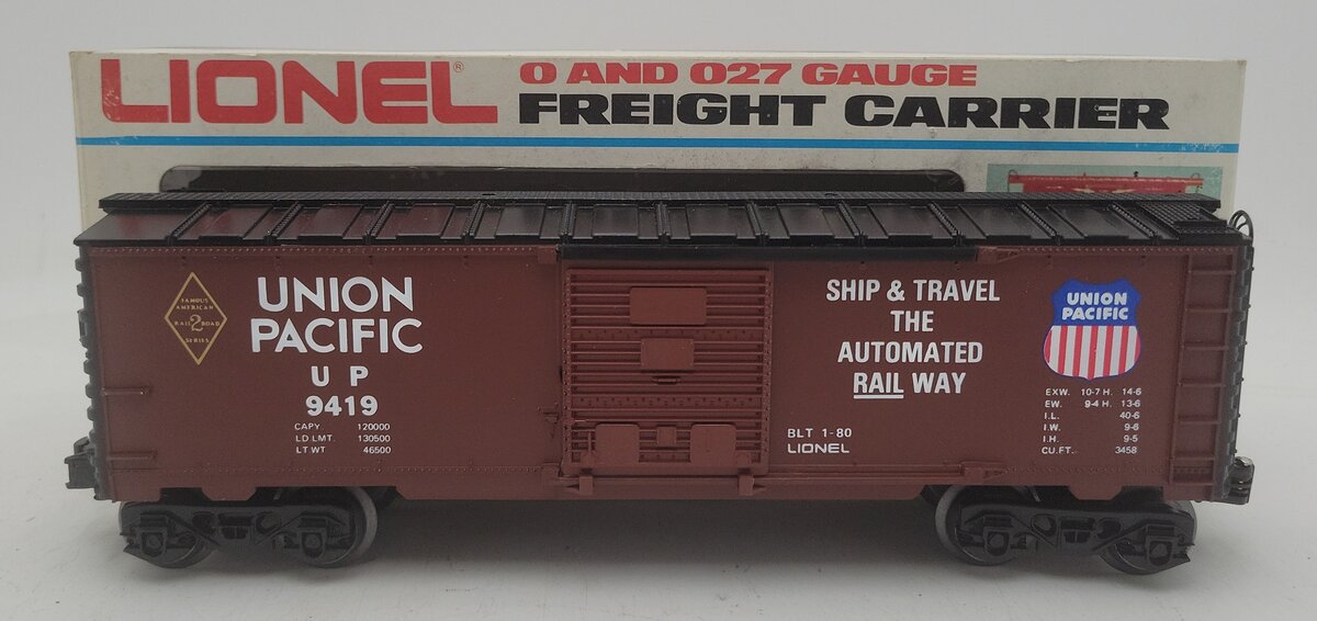 Lionel 6-9419 O Gauge Famous American Railroad Union Pacific Boxcar #9419 VG/Box