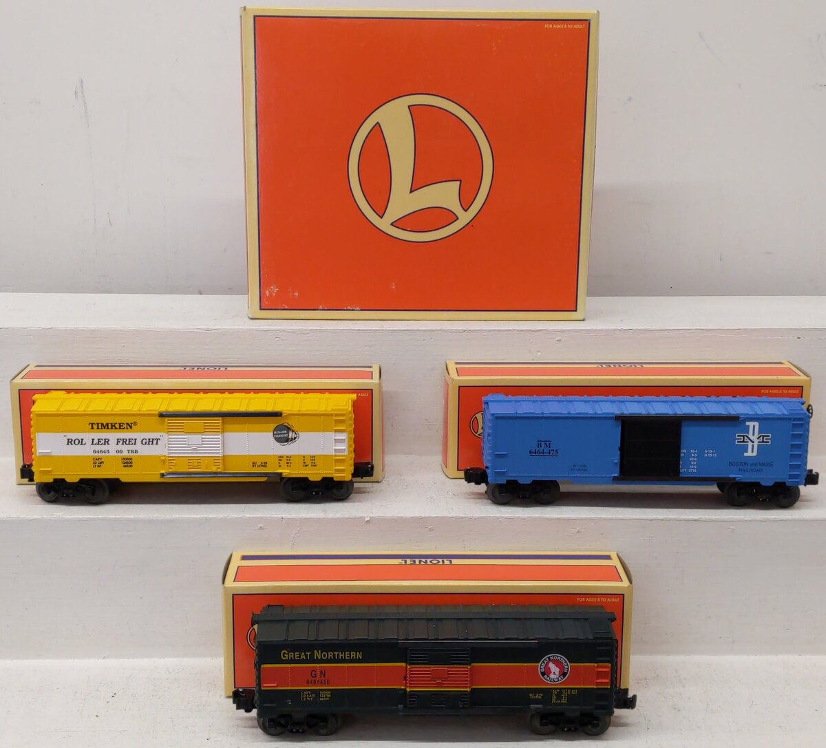 Lionel 6-29209 O Gauge 6464 Series VII Boxcars (Set of 3) EX/Box