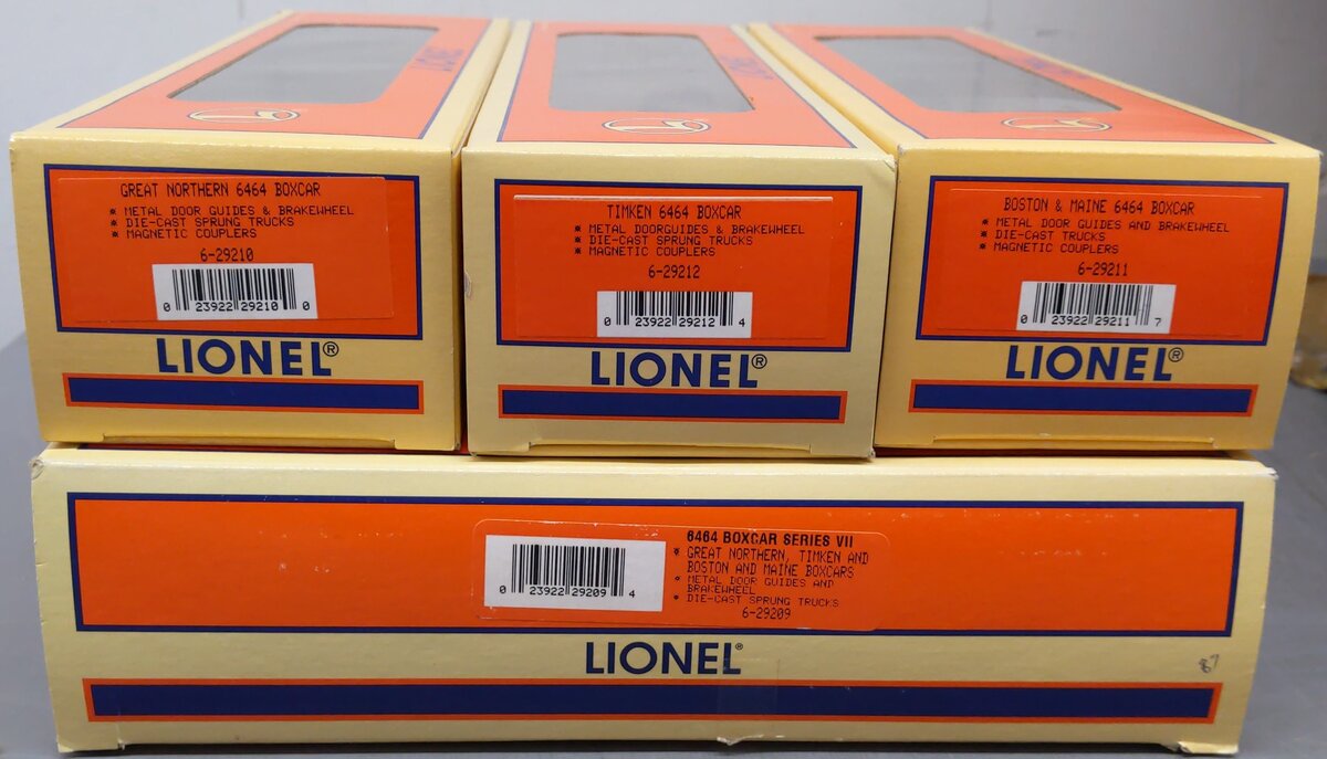 Lionel 6-29209 O Gauge 6464 Series VII Boxcars (Set of 3) EX/Box
