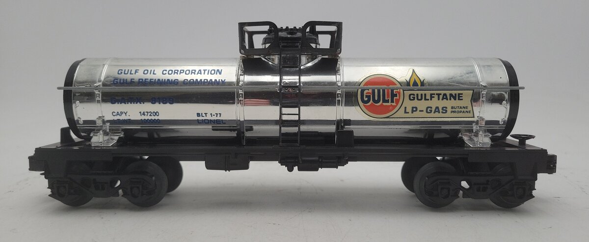 Lionel 6-9189 O Gauge Gulf Chrome Single Dome Tank Car VG