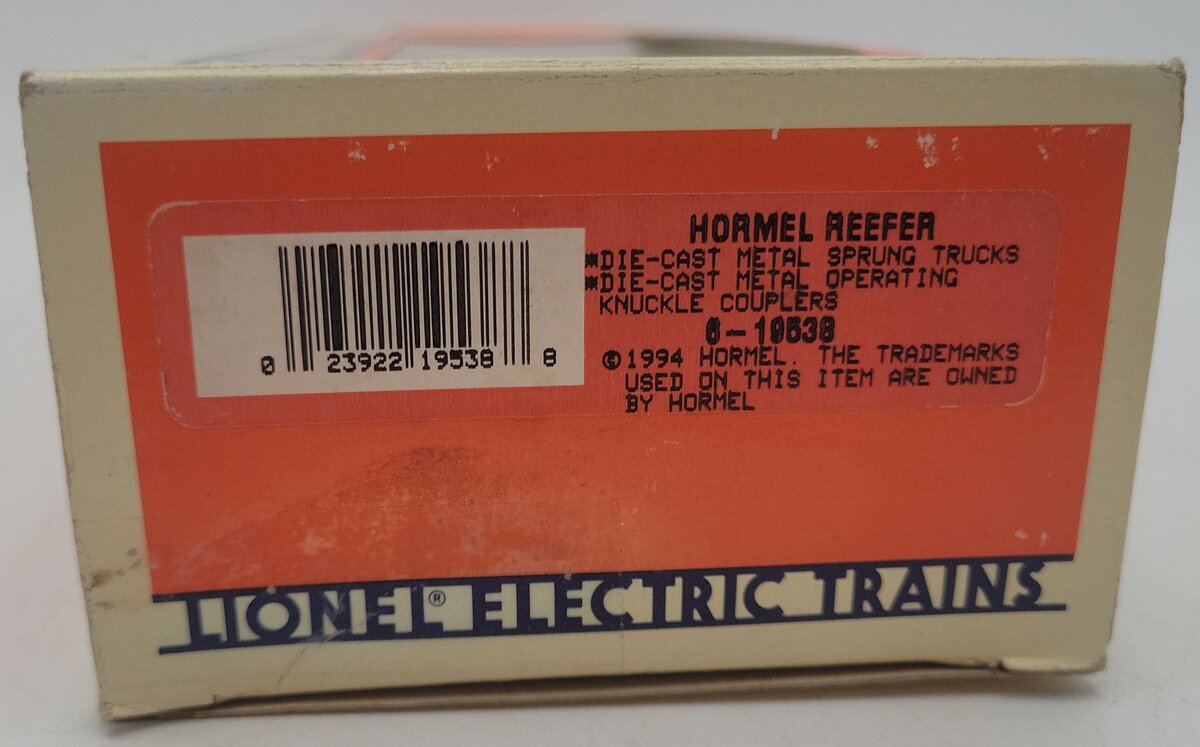 Lionel 6-19538 O Gauge Hormel Billboard Reefer Car #102 LN/Box