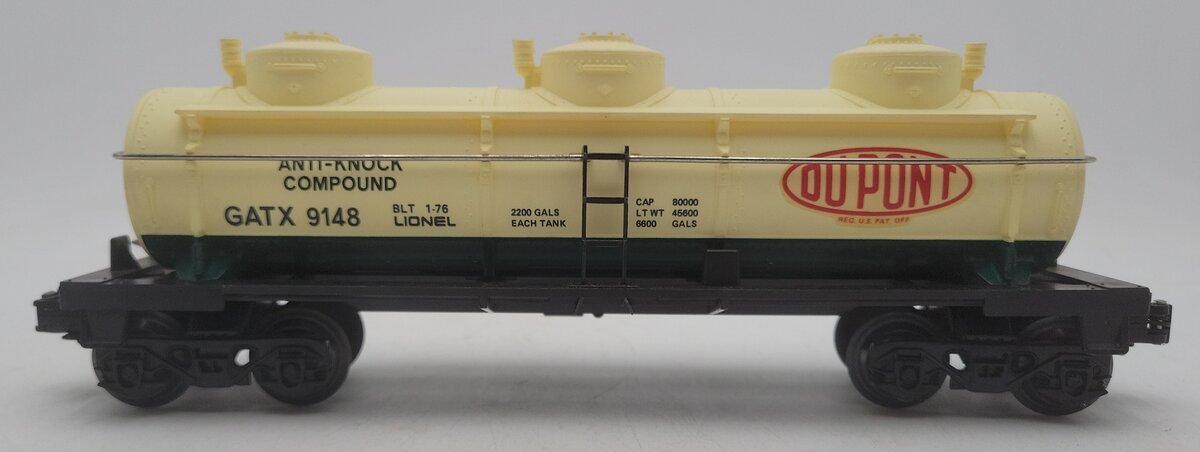 Lionel 6-9148 O Gauge DuPont Triple Dome Tank Car #9148 VG/Box