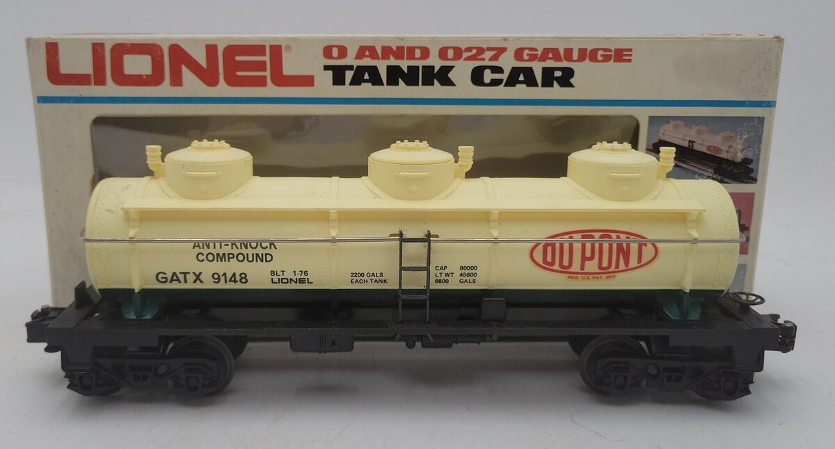 Lionel 6-9148 O Gauge DuPont Triple Dome Tank Car #9148 VG/Box