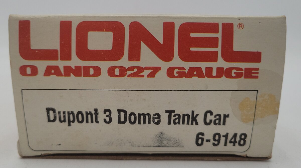 Lionel 6-9148 O Gauge DuPont Triple Dome Tank Car #9148 VG/Box