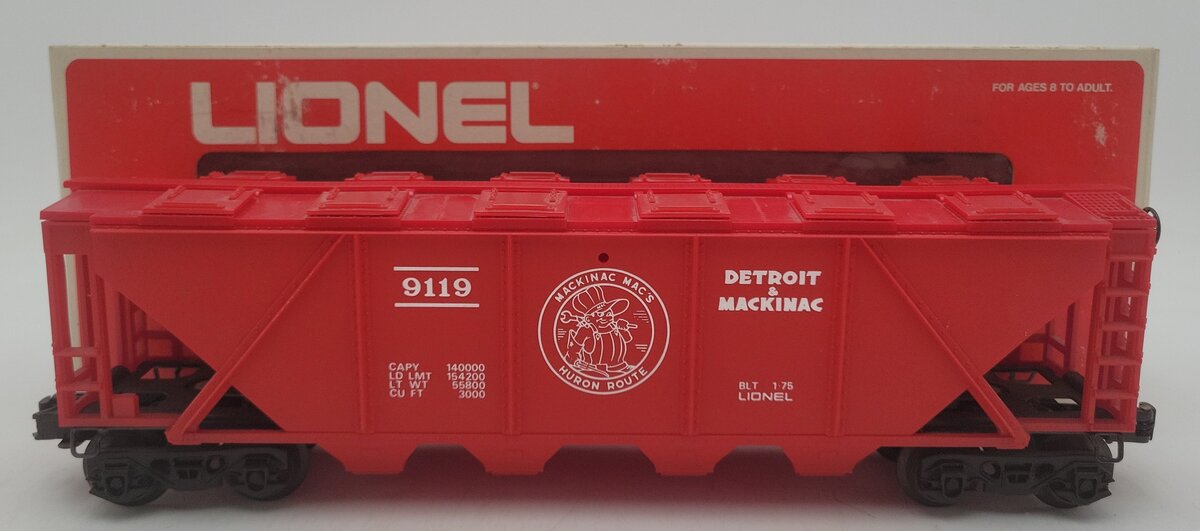 Lionel 6-9119 O Gauge Detroit & Mackinac Covered Hopper EX/Box