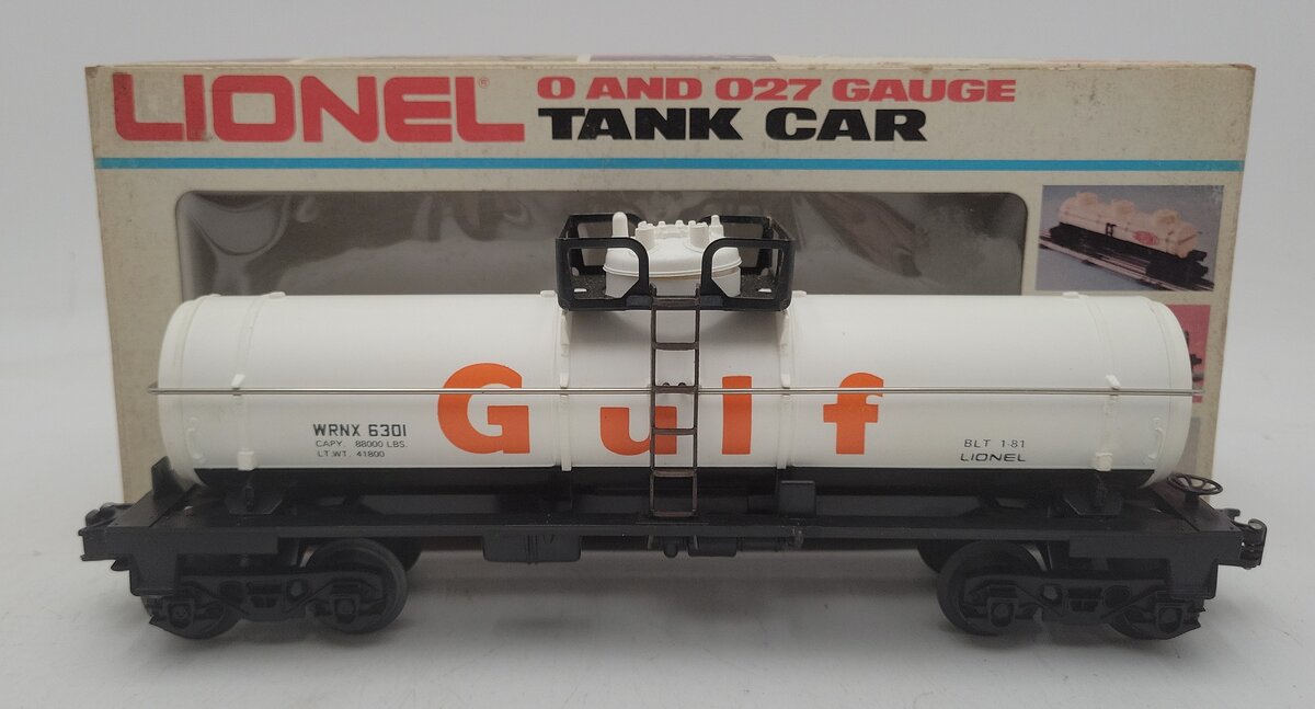 Lionel 6-6301 O Gauge Gulf Oil Single Dome Tank Car EX/Box