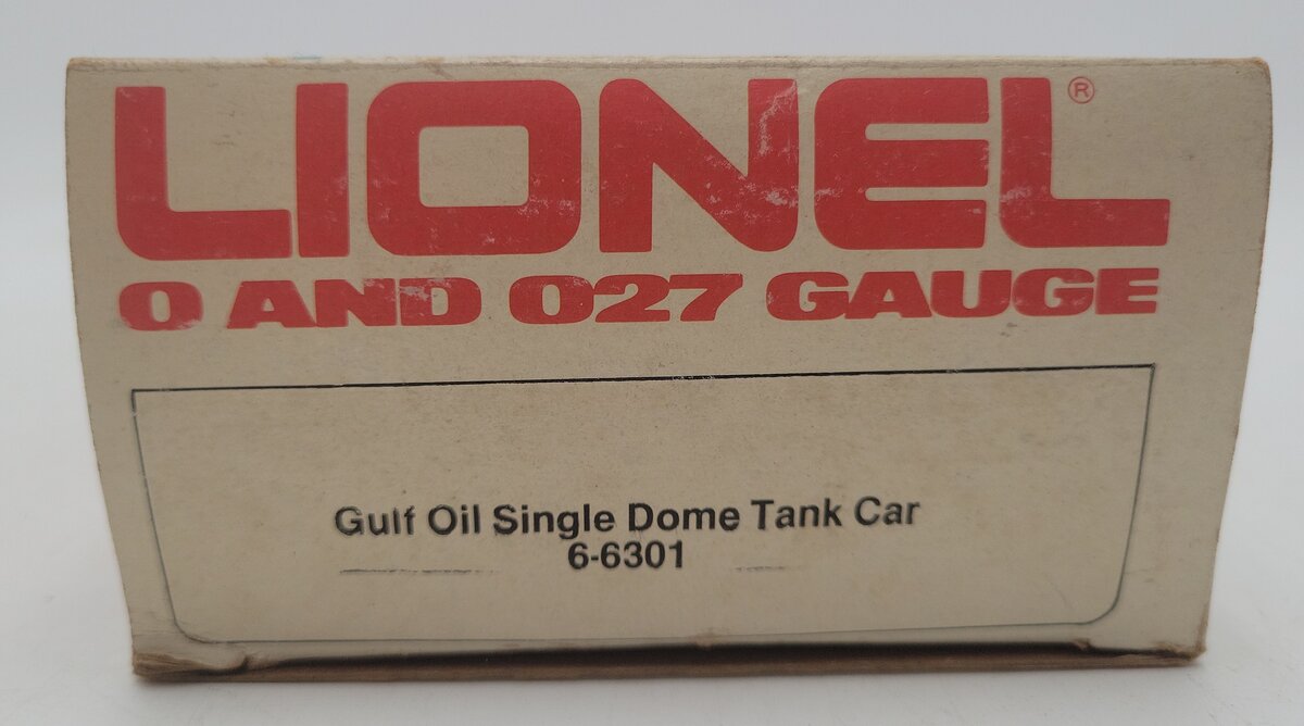 Lionel 6-6301 O Gauge Gulf Oil Single Dome Tank Car EX/Box