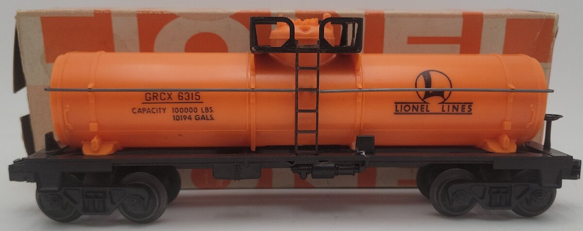 Lionel 6315 Vintage O Unpainted Lionel Line Single Dome Tank Car EX/Box