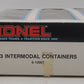 Lionel 6-12907 O Gauge Intermodal Containers (Set of 3) LN/Box