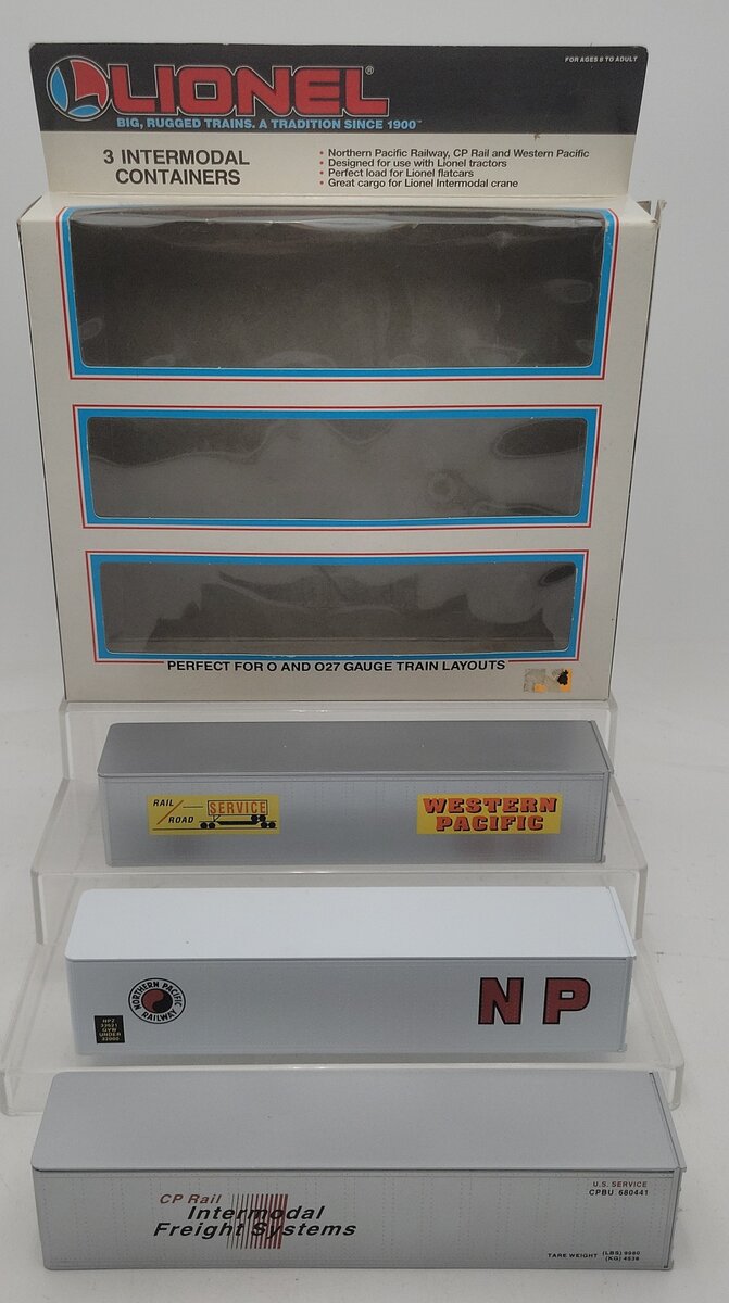 Lionel 6-12907 O Gauge Intermodal Containers (Set of 3) LN/Box