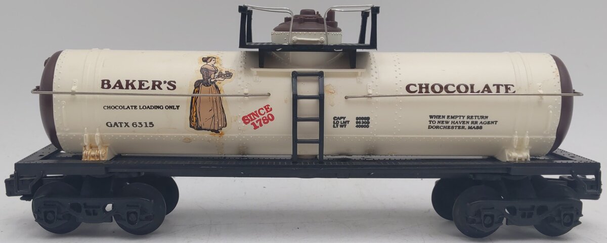 K-Line K6315 Baker's Single Dome Chocolate Tank Car VG