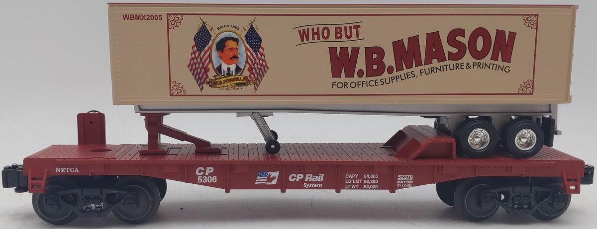 Lionel 6-52379 O Gauge W.B. Mason TOFC by NETCA LN/Box