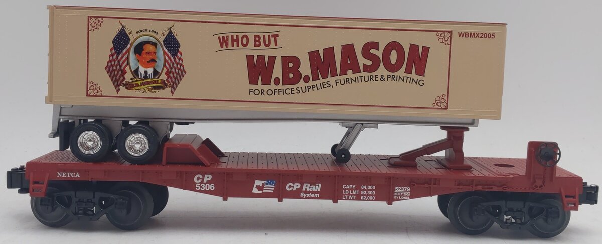 Lionel 6-52379 O Gauge W.B. Mason TOFC by NETCA LN/Box