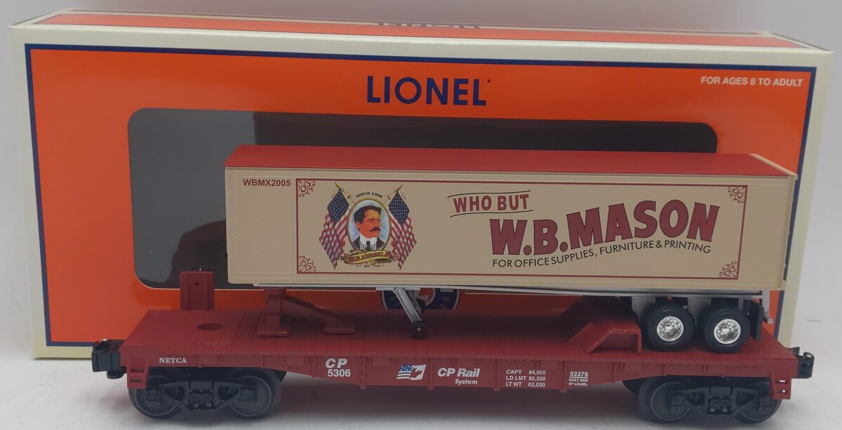 Lionel 6-52379 O Gauge W.B. Mason TOFC by NETCA LN/Box