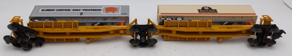 Lionel 6-19416 O Gauge Illinois Central TTUX Flatcar w/ Trailers LN/Box
