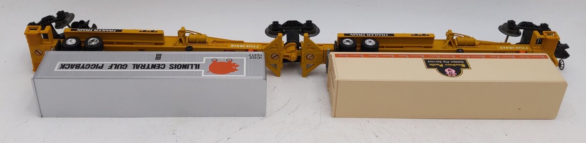 Lionel 6-19416 O Gauge Illinois Central TTUX Flatcar w/ Trailers LN/Box