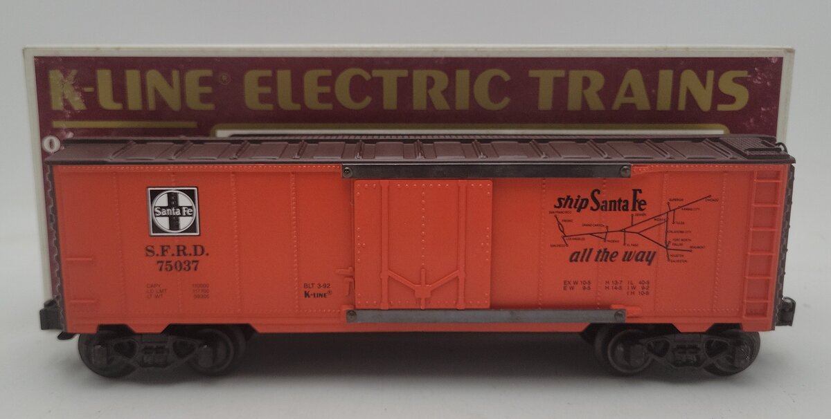 K-Line K75032 O Gauge Santa Fe Map Reefer Car EX/Box