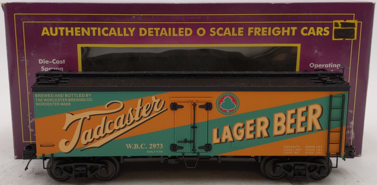 MTH 20-94349 O Gauge Tadcaster 36' Woodside Reefer Car #2973 LN/Box
