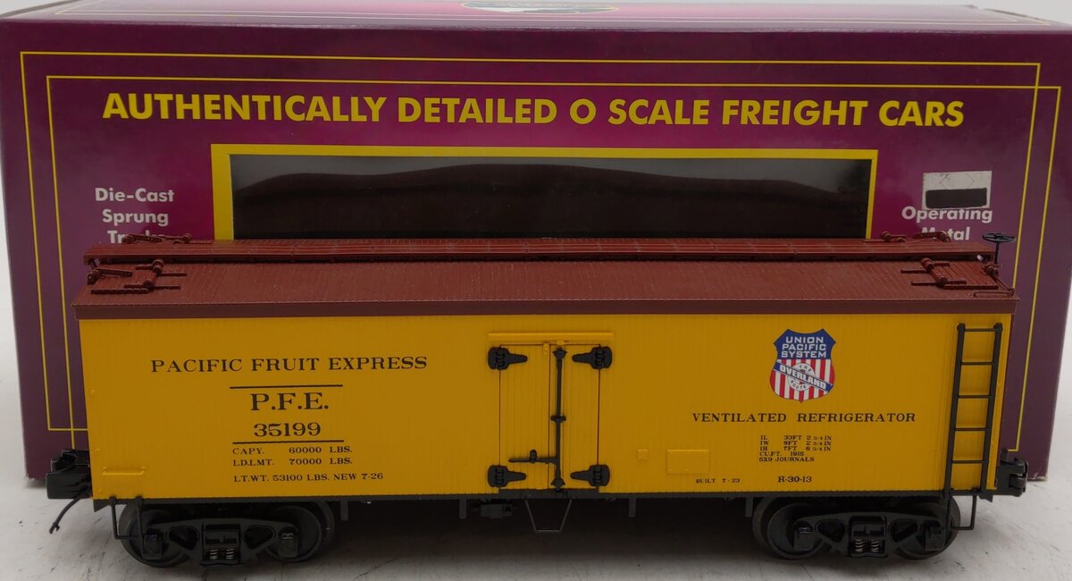 MTH 20-94308 O Gauge Union Pacific Fruit Express Woodsided Refrigerator #35199 EX/Box