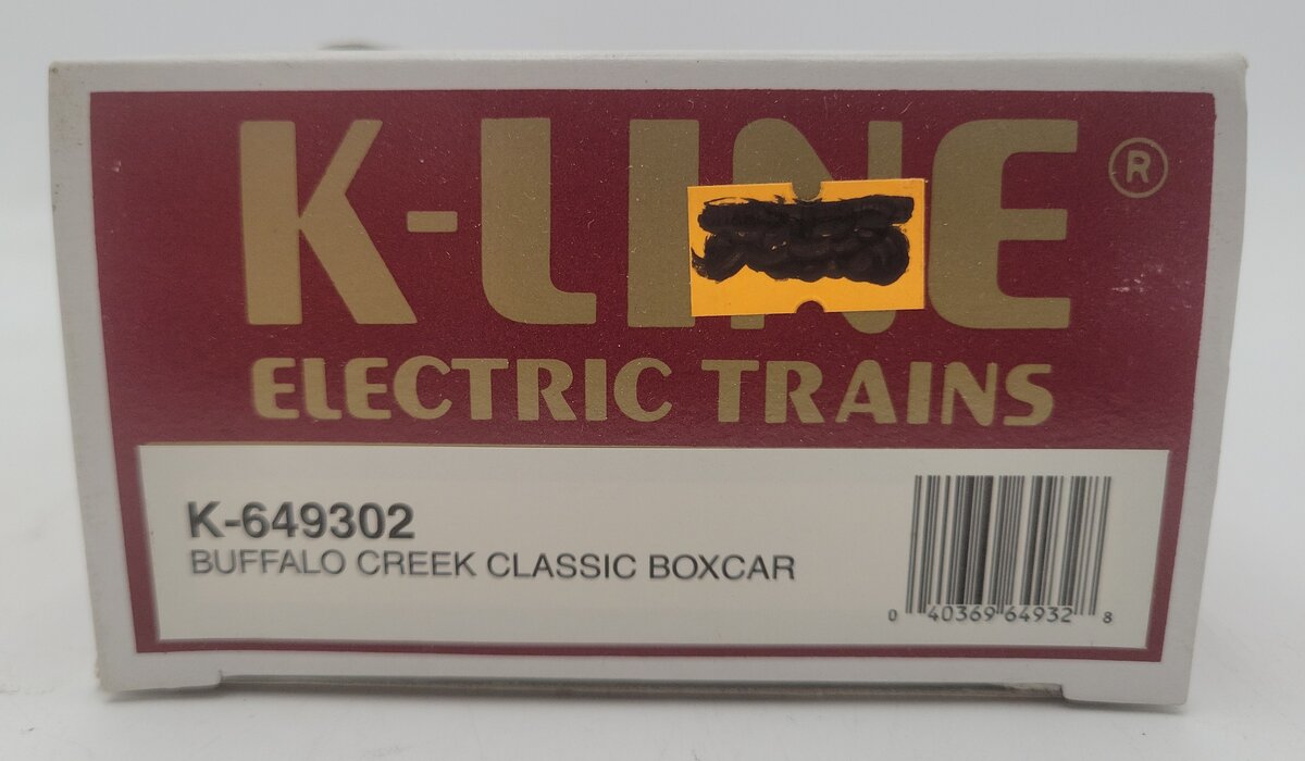 K-Line K-649302 O Gauge Buffalo Creek Classic Boxcar EX/Box