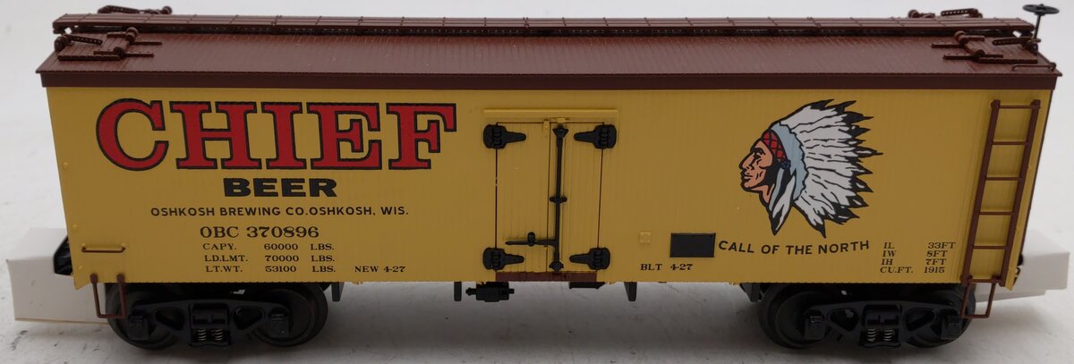 MTH 20-94311 O Gauge Chief Beer 36' Wood Reefer #370896 EX/Box