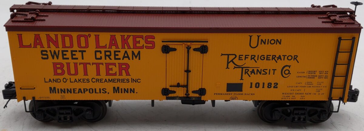 MTH 20-90285F O Gauge Land O'Lakes 36' Woodsided Reefer #10182 EX/Box