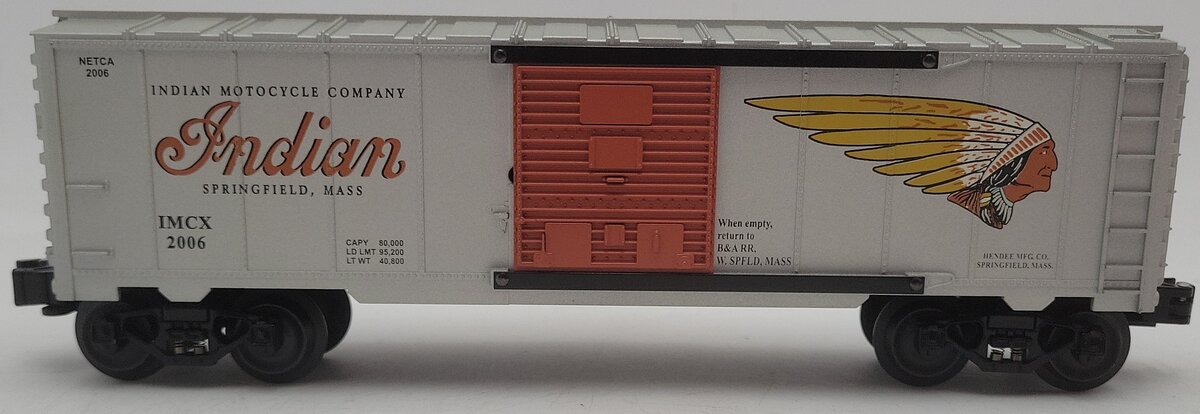 Lionel 6-52418 O Gauge NETCA 2006 Indian Motorcycle Boxcar LN/Box