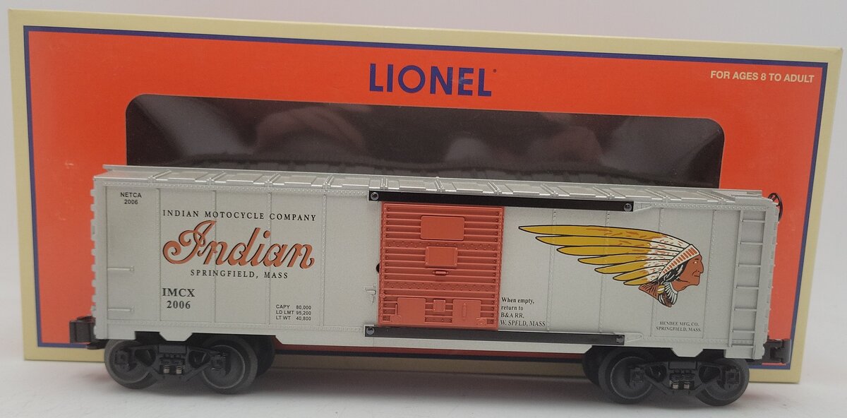 Lionel 6-52418 O Gauge NETCA 2006 Indian Motorcycle Boxcar LN/Box