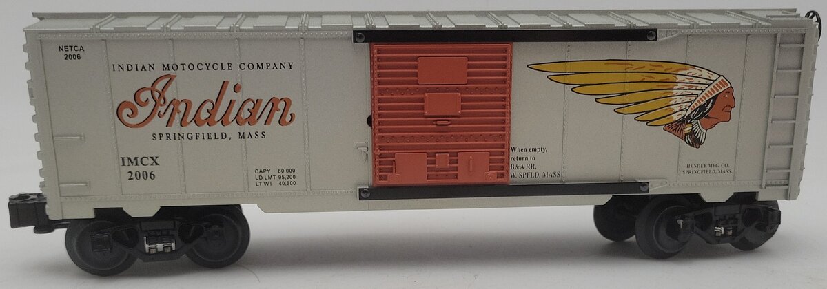 Lionel 6-52418 O Gauge NETCA 2006 Indian Motorcycle Boxcar LN/Box