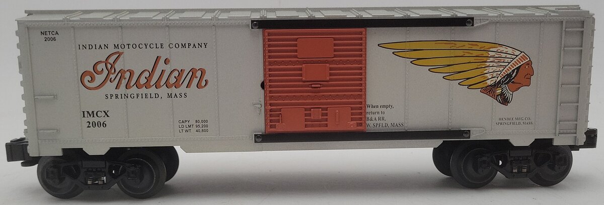Lionel 6-52418 O Gauge NETCA 2006 Indian Motorcycle Boxcar LN/Box